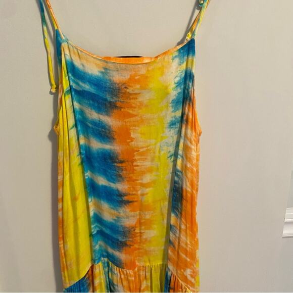 Revolve Kos Resort Rainbow Tie Dye Strappy Maxi Dress Small - Picture 7 of 11